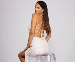 Windsor. Priya Formal Iridescent Sequin Scroll Dress -Formal Dresses Online Shop 05002 1163 7