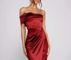 Windsor. Isla Formal One-Shoulder Satin Dress -Formal Dresses Online Shop 05002 1169 3