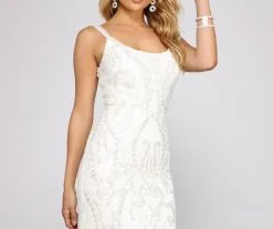 Windsor. Melissa Sequin Mesh Cross-Back Dress -Formal Dresses Online Shop 05002 1197 4