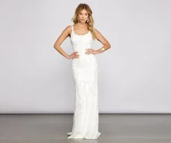 Windsor. Melissa Sequin Mesh Cross-Back Dress -Formal Dresses Online Shop 05002 1197 5