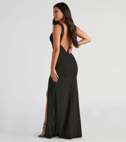 Windsor. Addie Formal Open Back Crepe Dress
