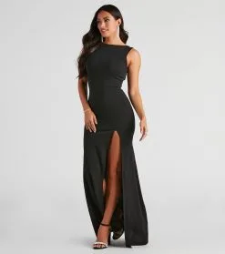 Windsor. Addie Formal Open Back Crepe Dress -Formal Dresses Online Shop 05002 1200 3