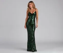 Windsor. Serena Sequin Mesh Mermaid Dress