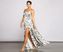 Windsor. Tatiana Formal Floral High Slit A-Line Dress -Formal Dresses Online Shop 05002 1220 3 9e73a28d 8880 43a1 a47f 981a76442768