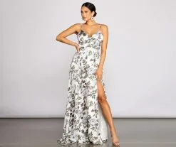 Windsor. Tatiana Formal Floral High Slit A-Line Dress -Formal Dresses Online Shop 05002 1220 5 6fe841ea 1b96 4f01 ade2 d150bca45dc5