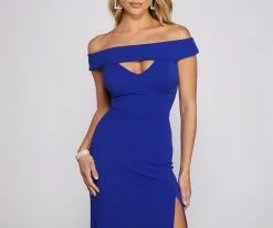 Windsor. Harlowe Formal Off The Shoulder Crepe Dress -Formal Dresses Online Shop 05002 1246 3