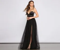 Windsor. Bria Mesh Tulle Corset Gown