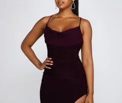 Windsor. Inez Formal High Slit Ruched Dress -Formal Dresses Online Shop 05002 1315 3