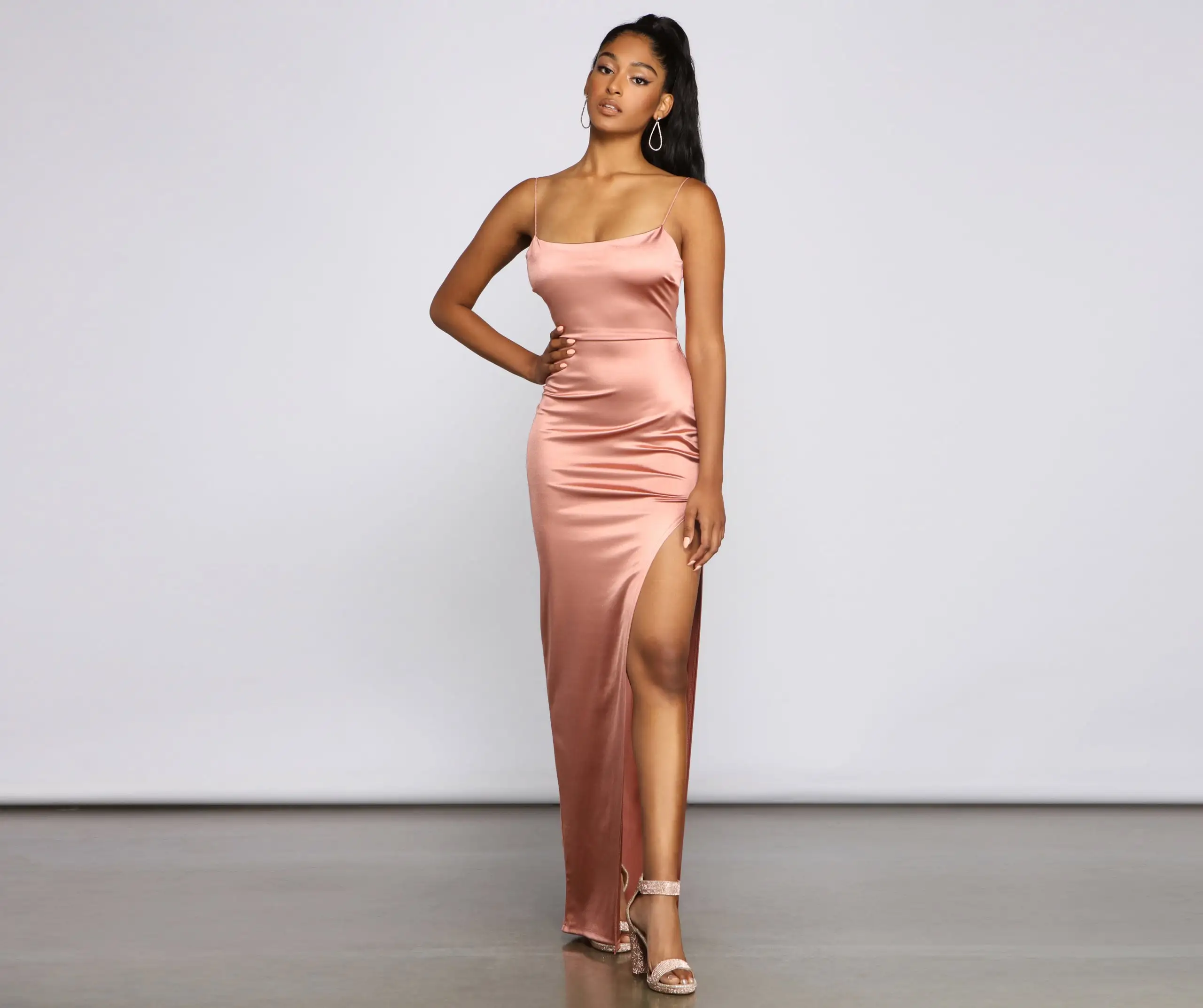 Windsor. Nat Formal Backless Satin Dress 3 Windsor. Nat Formal Backless Satin Dress