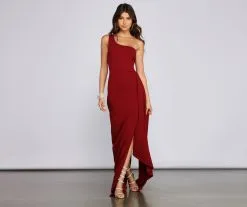 Windsor. Peyton One Shoulder Crepe Dress -Formal Dresses Online Shop 05002 1336 3