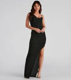 Windsor. Ever Formal High Slit Glitter Dress