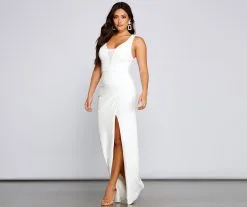 Windsor. Viv Formal Crepe Wrap Dress -Formal Dresses Online Shop 05002 1353 3