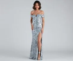 Windsor. Carter Sequin Scroll A-Line Formal Dress -Formal Dresses Online Shop 05002 1359 3