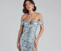 Windsor. Carter Sequin Scroll A-Line Formal Dress -Formal Dresses Online Shop 05002 1359 4