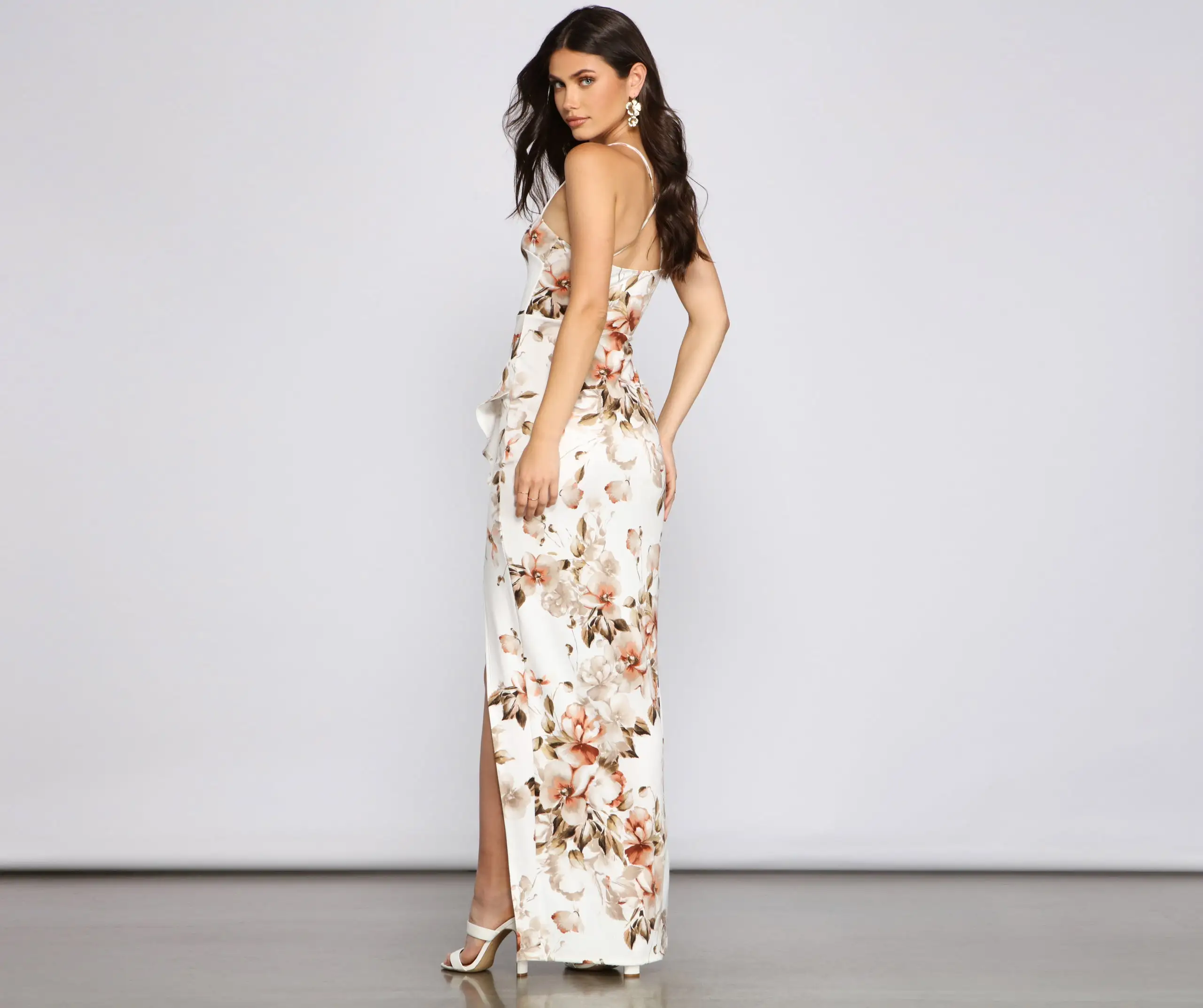 Windsor. Nicole High-Slit Floral Formal Dress 4 Windsor. Nicole High-Slit Floral Formal Dress - Image 2