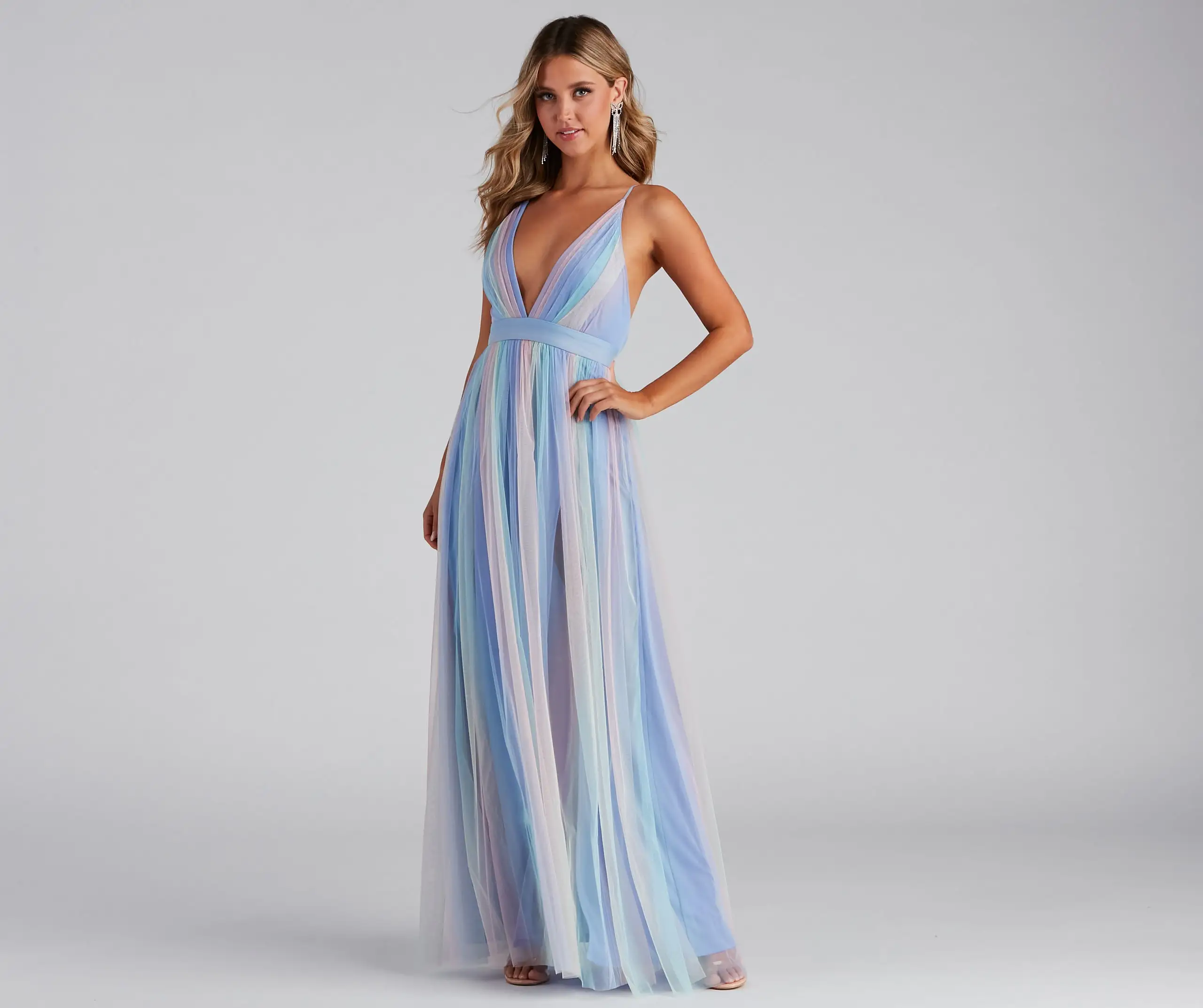 Windsor. Nylah Pleated Rainbow A-Line Dress 6 Windsor. Nylah Pleated Rainbow A-Line Dress - Image 4