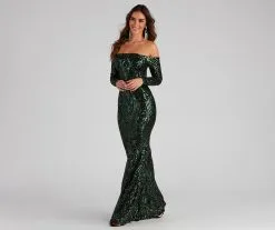Windsor. Sierra Sequin Off The Shoulder Formal Dress 28 Windsor. Sierra Sequin Off The Shoulder Formal Dress -Formal Dresses Online Shop 05002 1466 3
