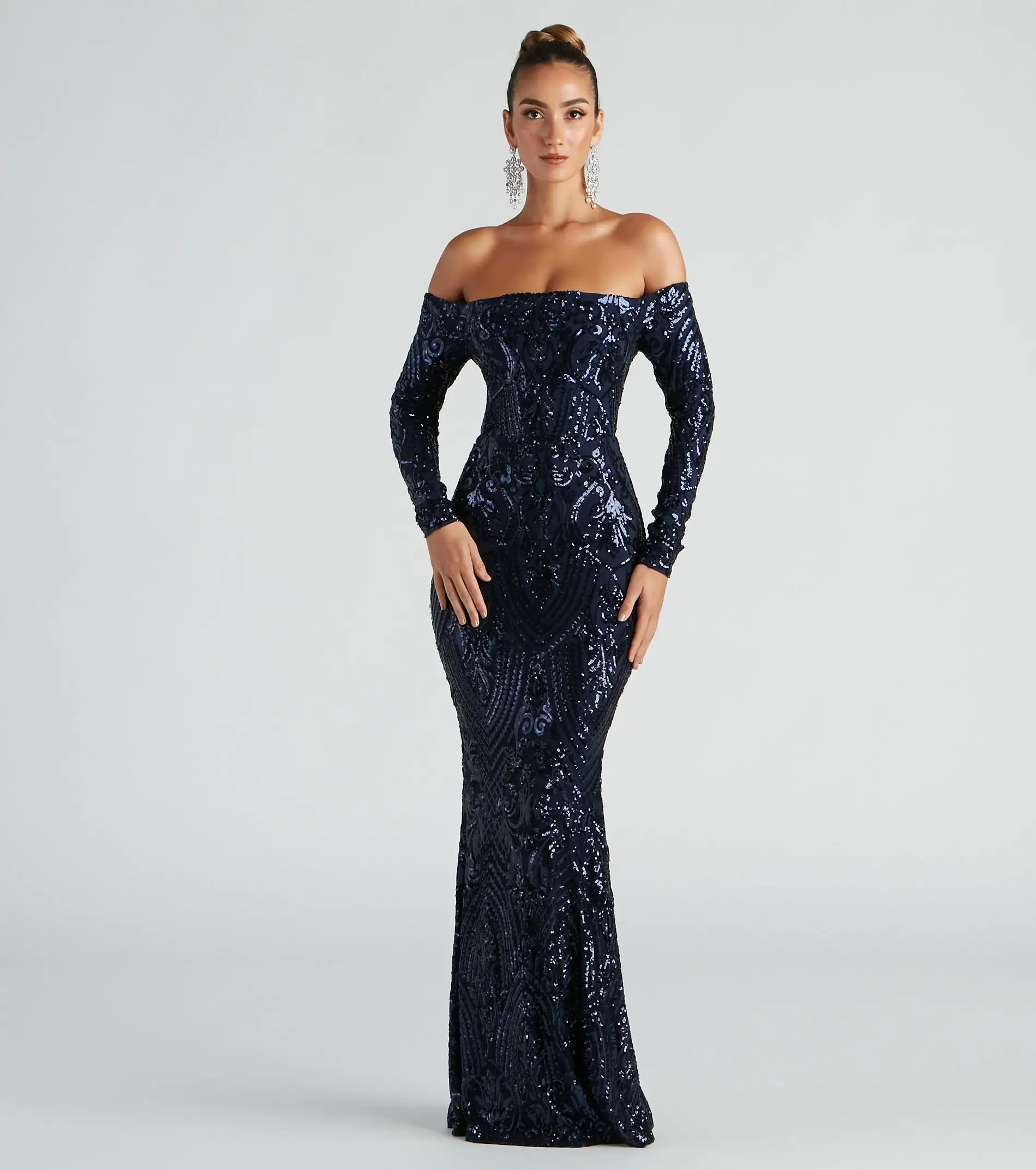 Windsor. Sierra Sequin Off The Shoulder Formal Dress 15 Windsor. Sierra Sequin Off The Shoulder Formal Dress - Image 13