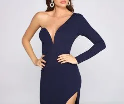 Windsor. Evangeline Crepe One Shoulder Dress -Formal Dresses Online Shop 05002 1505 2