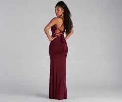 Windsor. Kelsey Halter Lace-Up Mermaid Dress 23 Windsor. Kelsey Halter Lace-Up Mermaid Dress -Formal Dresses Online Shop 05002 1576 2