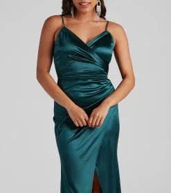 Windsor. Kimia Formal Satin Wrap Gown -Formal Dresses Online Shop 05002 1603 4