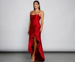 Windsor. Paige Ruffled Wrap-Front Formal Dress -Formal Dresses Online Shop 05002 1622 3 aee7536a 721f 4b43 ad92 27e924b9a4cf