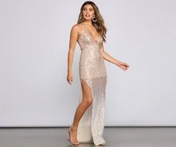 Windsor. Katharina Formal High Slit Sequin Dress -Formal Dresses Online Shop 05002 1661 3