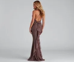 Windsor. Linda Formal Glitter Ruffled Dress -Formal Dresses Online Shop 05002 1673 1 1