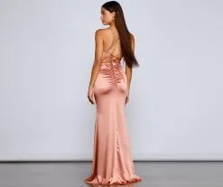 Windsor. Bristol Formal Satin Lace-Up Dress -Formal Dresses Online Shop 05002 1691 1 1