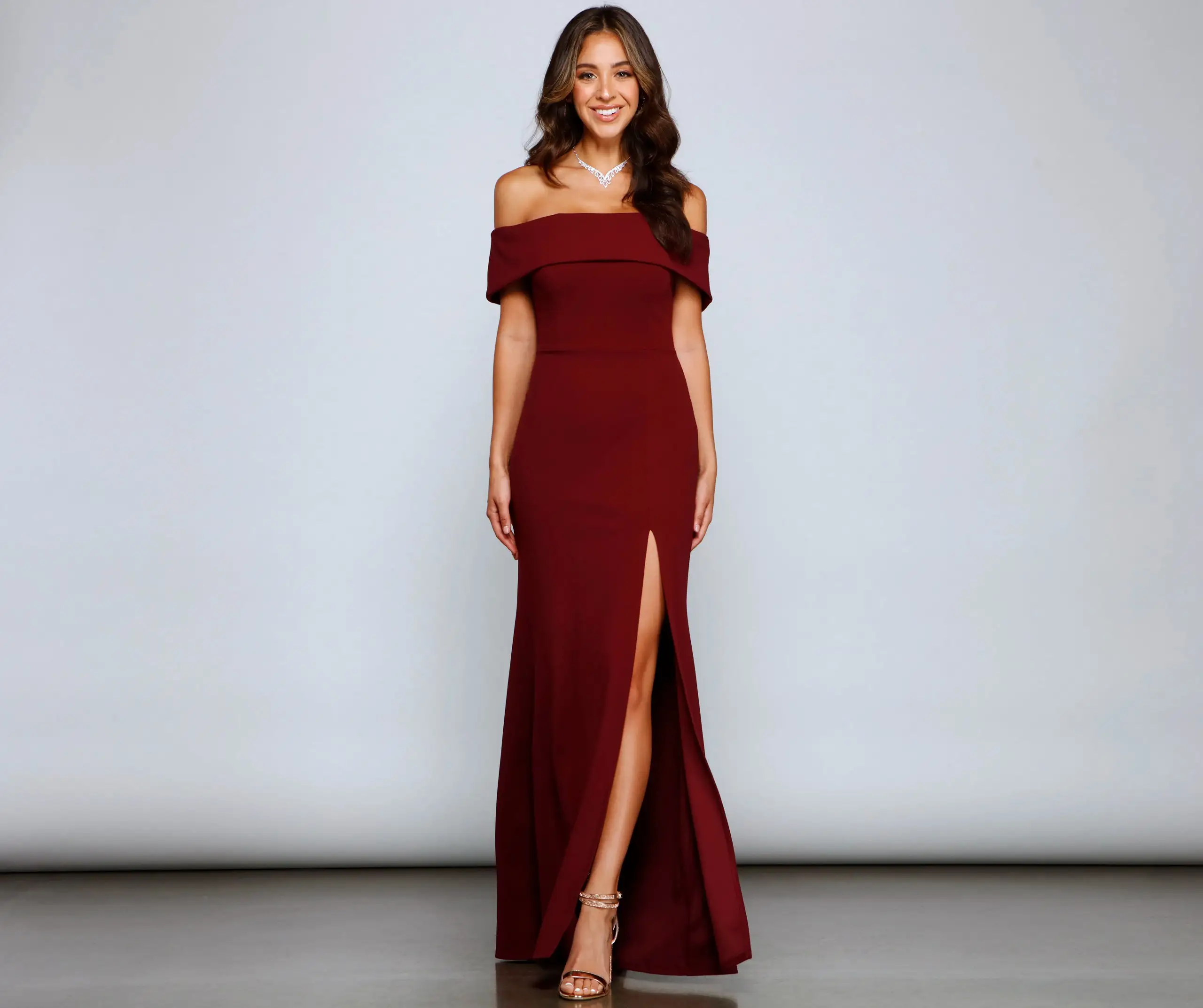 Windsor. Coralie Off Shoulder Front Slit Dress 27 Windsor. Coralie Off Shoulder Front Slit Dress - Image 25