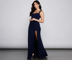 Windsor. Vanya High Slit Lace Up Crepe Dress 13 Windsor. Vanya High Slit Lace Up Crepe Dress -Formal Dresses Online Shop 05002 1703 4 aec47c36 6aad 4a25 b032 35ef126cd5d5