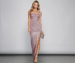 Windsor. Fatima Sequin Cowl Neck Bodycon Formal Dress -Formal Dresses Online Shop 05002 1776 1