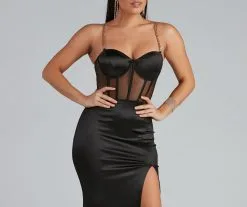Windsor. Amiah Formal High Slit Corset Dress -Formal Dresses Online Shop 05002 1786 4