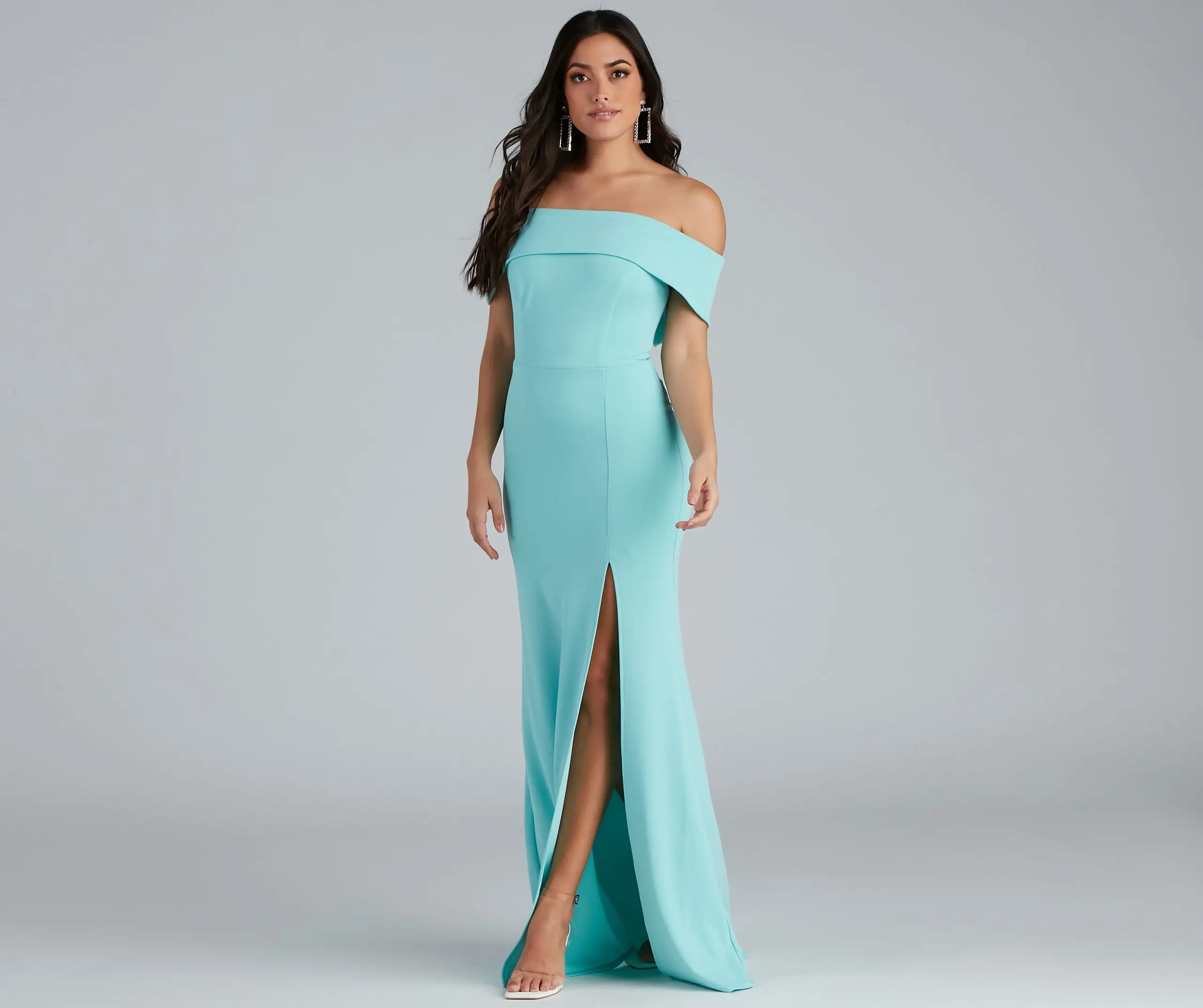 Windsor. Coralie Off Shoulder Front Slit Dress 14 Windsor. Coralie Off Shoulder Front Slit Dress - Image 12