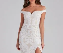 Windsor. Kaylen Sequin Off-The-Shoulder Formal Dress -Formal Dresses Online Shop 05002 1820 4 bb671ad6 1ead 41b9 8793 75638032cb30