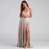 Windsor. Lizzie Formal Glitter Caged A-Line Dress