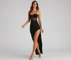 Windsor. Danny Formal Corset Mesh Long Dress -Formal Dresses Online Shop 05002 1836 4