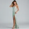 Windsor. Edlyn Sequin Laceup Mermaid Formal Dress