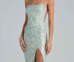 Windsor. Edlyn Sequin Laceup Mermaid Formal Dress -Formal Dresses Online Shop 05002 1839 3
