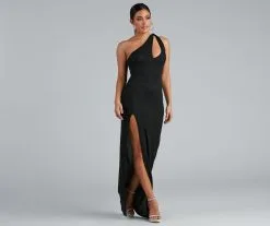 Windsor. Evette Glitter One-Shoulder Slit Formal Dress 8 Windsor. Evette Glitter One-Shoulder Slit Formal Dress -Formal Dresses Online Shop 05002 1882 3