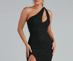 Windsor. Evette Glitter One-Shoulder Slit Formal Dress 9 Windsor. Evette Glitter One-Shoulder Slit Formal Dress -Formal Dresses Online Shop 05002 1882 4