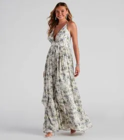 Windsor. Zaya Formal Floral Chiffon Dress