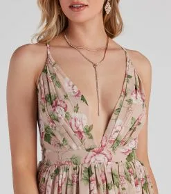 Windsor. Veronica Formal Floral Chiffon A-Line Dress -Formal Dresses Online Shop 05002 1886 4