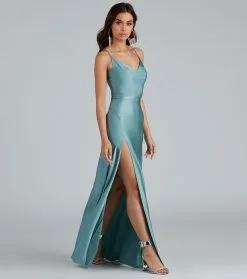 Windsor. Lessie Formal High Slit A-Line Dress 13 Windsor. Lessie Formal High Slit A-Line Dress -Formal Dresses Online Shop 05002 1894 4