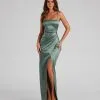 Windsor. Mayra Formal Satin Slit Long Dress -Formal Dresses Online Shop 05002 1929 1