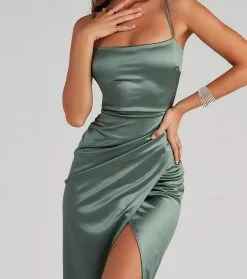 Windsor. Mayra Formal Satin Slit Long Dress -Formal Dresses Online Shop 05002 1929 4