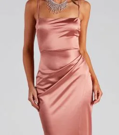 Windsor. Mayra Formal Satin Slit Long Dress -Formal Dresses Online Shop 05002 1932 4