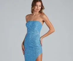 Windsor. Sorella Sequin Wrap Slit Formal Dress -Formal Dresses Online Shop 05002 1941 3