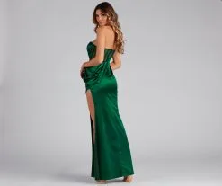 Windsor. Lo Formal One-Shoulder Satin Corset Dress -Formal Dresses Online Shop 05002 1943 2