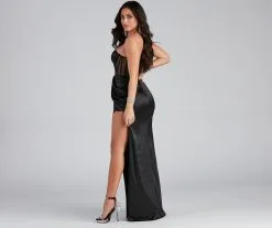 Windsor. Lo Formal One-Shoulder Satin Corset Dress -Formal Dresses Online Shop 05002 1944 2